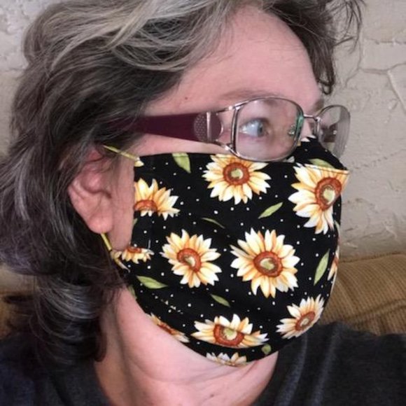 SUNFLOWERS Handwashable cotton facemask w/pol… - Picture 3 of 4